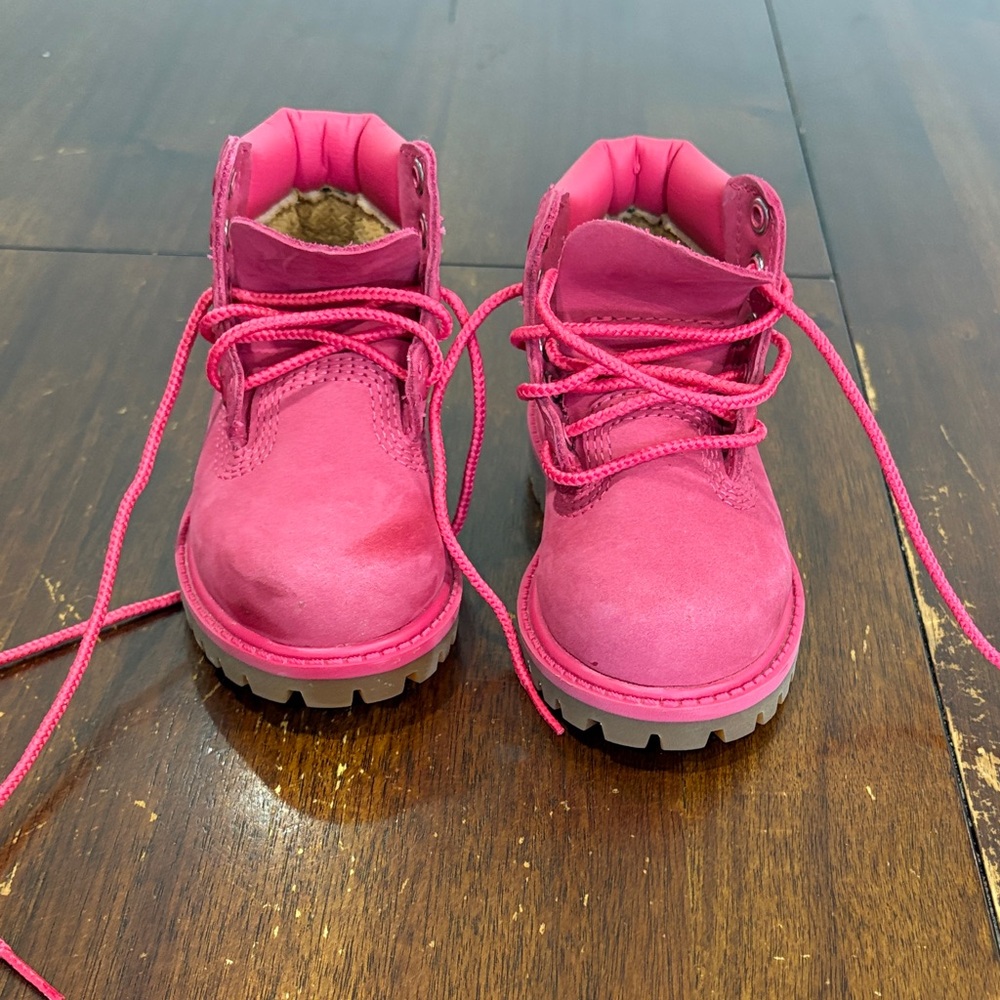 5T Timberland Pink Boots